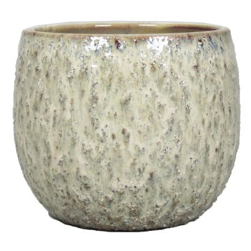 Flower pot made of ceramic NOREEN, speckled, cream-brown, 4.5"/11,5cm, Ø5.2"/13,2cm