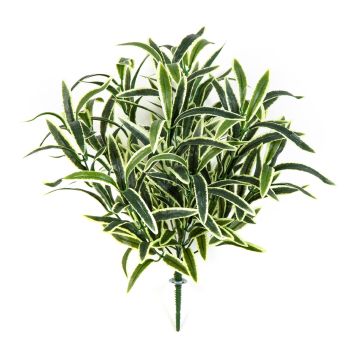 Artificial spider plant ANKAA on spike, green-white, 16"/40cm