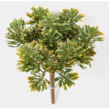 Artificial crossostephium KARAHNI on spike, green-orange, 8"/20cm