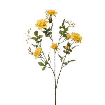 Fake rose stem JANINA, yellow, 3ft/90 cm