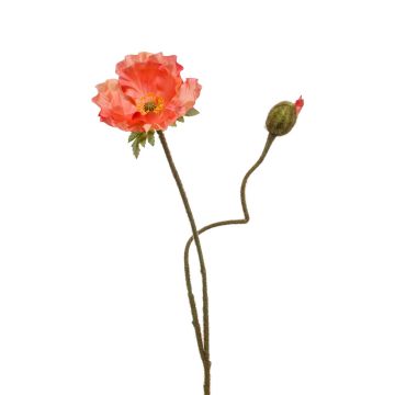 Silk poppy HASNA, peach, 30"/75 cm