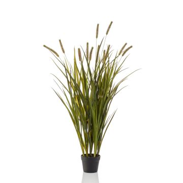 Artificial reedgrass ZWENA with panicles, green-yellow, 4ft/120 cm