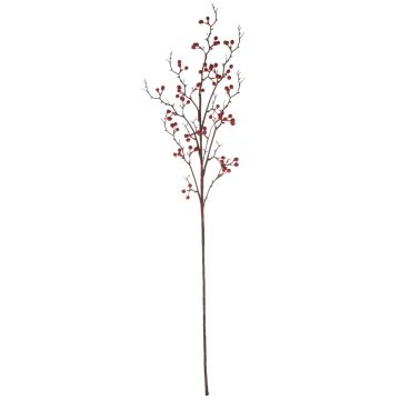 Artificial snowberry branch LEERDIK with fruits, red, 4ft/120cm