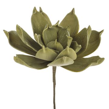 Artificial plant aloe vera LIERA with glitter, olive green, 12"/30cm