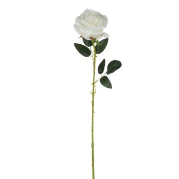 Fake rose ELEAZAR, white, 26"/65cm, Ø 3.5"/9cm