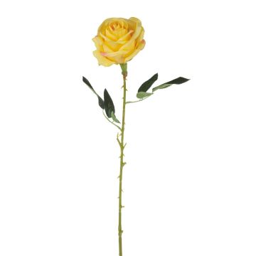 Fake rose ELEAZAR, yellow, 26"/65cm, Ø 3.5"/9cm