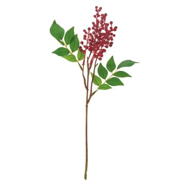 Artificial elderberries branch TEITH with fruits, red, 16"/40cm