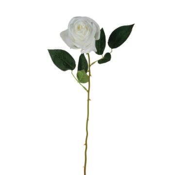Silk rose SEENSA, white, 22"/55cm Ø 2.8"/7cm