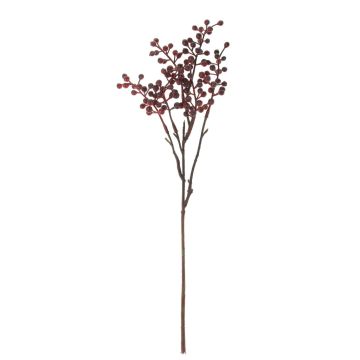 Artificial elderberries branch TEITH with fruits, burgundy, 16"/40cm