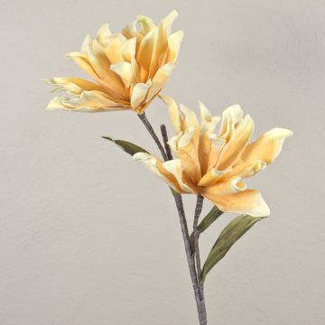 Plastic camellia MUNIR, yellow-white, 4ft/120cm