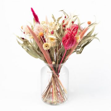 Bouquet of dried flowers MARUKA with panicles, fuchsia-pink, 45cm, Ø20cm