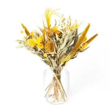 Bouquet of dried flowers MARUKA with panicles, yellow-green, 45cm, Ø20cm