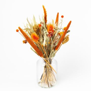 Bouquet of dried flowers MARUKA with panicles, orange-yellow, 45cm, Ø20cm
