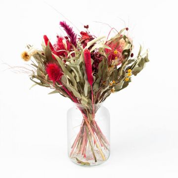 Bouquet of dried flowers MARUKA with panicles, pink-green, 45cm, Ø20cm