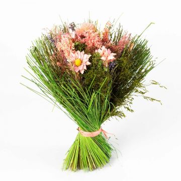 Bouquet of dried flowers LELITA, green cuff, pink-purple, 35cm, Ø19cm