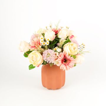 Udo's choice: Classic bouquet VELORA, cream-pink, 14"/35cm, Ø14"/35cm