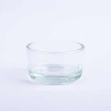 Holder for tealight TAMIO made of glass, clear, 1.2"/3cm, Ø1.7"/4,2cm