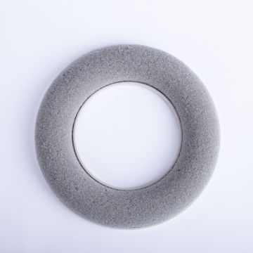 Floral foam ring AMEB for artificial flowers, with plastic base, grey, Ø6"/15cm