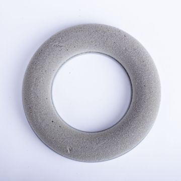 Floral foam ring AMEB for artificial flowers, with plastic base, grey, Ø7"/17cm