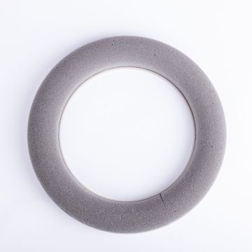 Floral foam ring AMEB for artificial flowers, with plastic base, grey, Ø12"/30cm