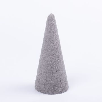 Floral foam cone ZOILA for artificial flowers, grey, 6"/15cm, Ø2.8"/7cm