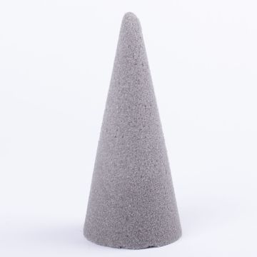 Floral foam cone ZOILA for artificial flowers, grey, 7"/18cm, Ø3.1"/8cm