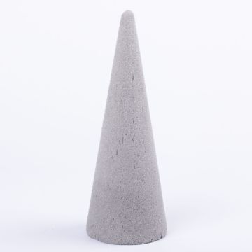 Floral foam cone ZOILA for artificial flowers, grey, 9"/24cm, Ø3.5"/9cm