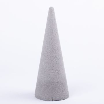 Floral foam cone ZOILA for artificial flowers, grey, 10"/26cm, Ø4"/10cm
