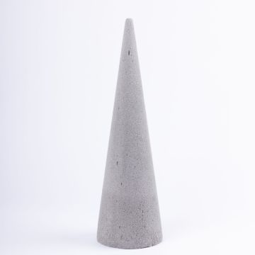 Floral foam cone ZOILA for artificial flowers, grey, 16"/40cm, Ø4.7"/12cm