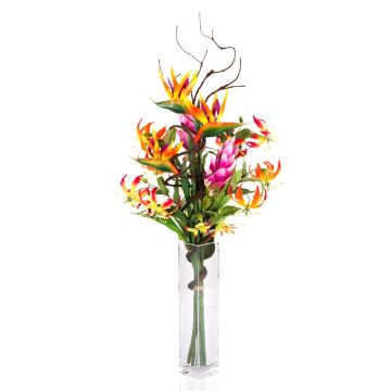 Paradise Bouquet SALOA strelitzia, gloriosa, orange, 3ft/95cm, Ø14"/35cm