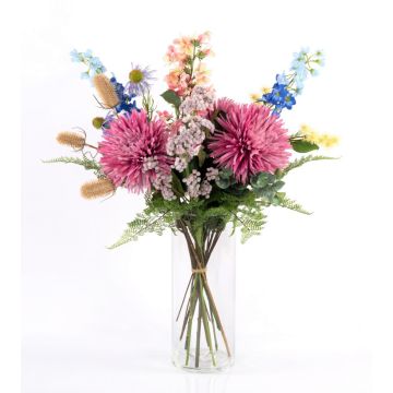 Artificial summer bouquet LOLANA, delphinium, pink-blue, 31"/80 cm, Ø 20"/50 cm