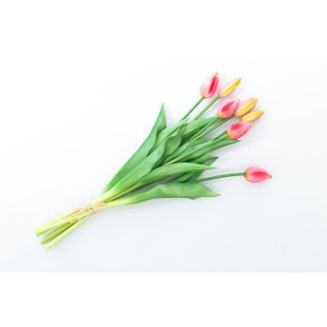 Artificial tulip bouquet LONA, light pink-green, 18"/45cm, Ø8"/20cm
