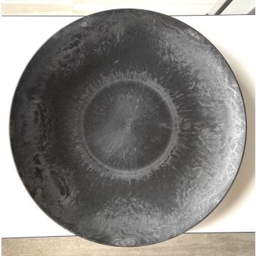 Round serving tray JEFFERSON, synthetic, black, 2"/5cm, Ø18"/45cm
