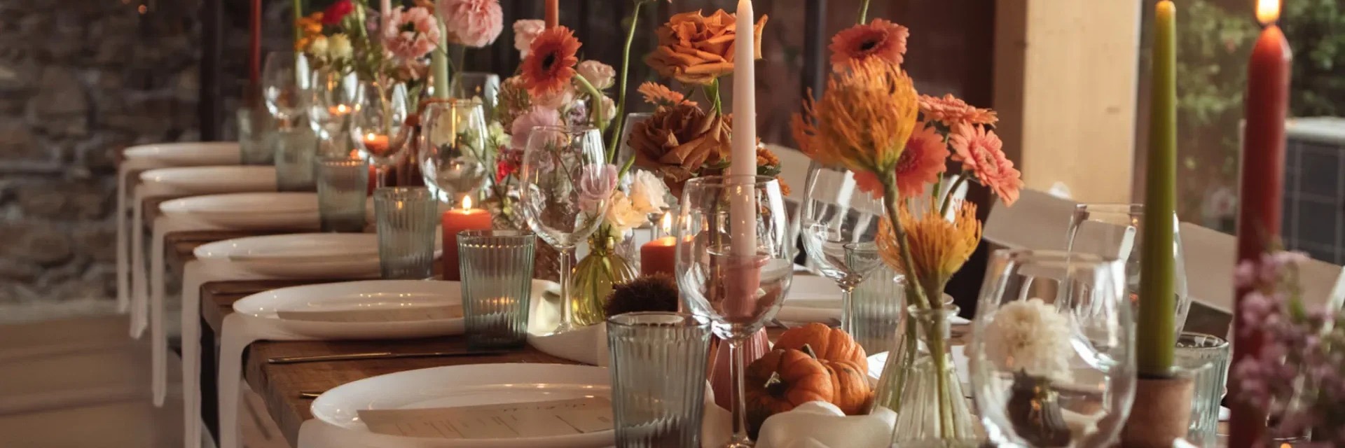 Autumnal table decorations