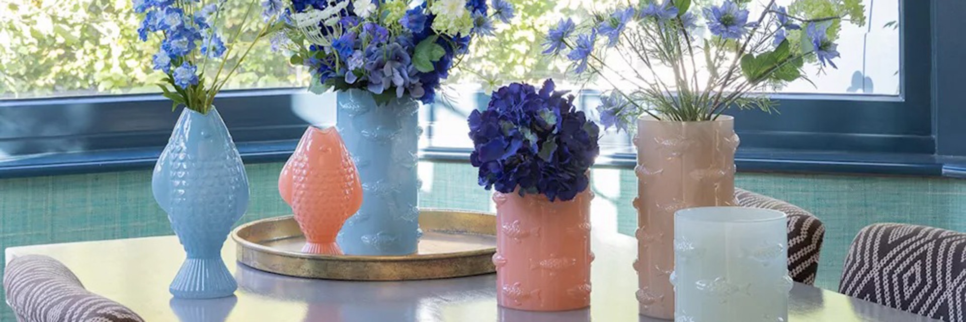 Selection of table decorations for summer